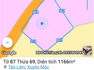 Bán 1200m2 đất tai tân lâm,xuyen mộc có 300tc và nhà cấp 4, đường nhựa 6m, khu dân cư, giá 1.5 tỉ,
