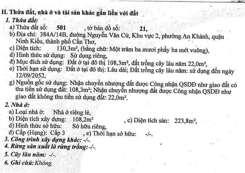 Phát mãi căn nhà 3 tầng vuông vắn 6,2mx17,45m trung tâm ninh kiều giá tốt