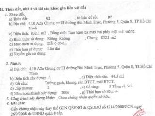 Kẹt tiền bán gấp chung cư 1pn, 1,4 tỷ, 44,3m2 tại bùi minh trực, p 5, q8, hcm
