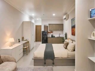 Cho thuê căn hộ cao cấp mới  đường calmette q1, 50m2 ,tầng riêng biệt, giá 12.5tr