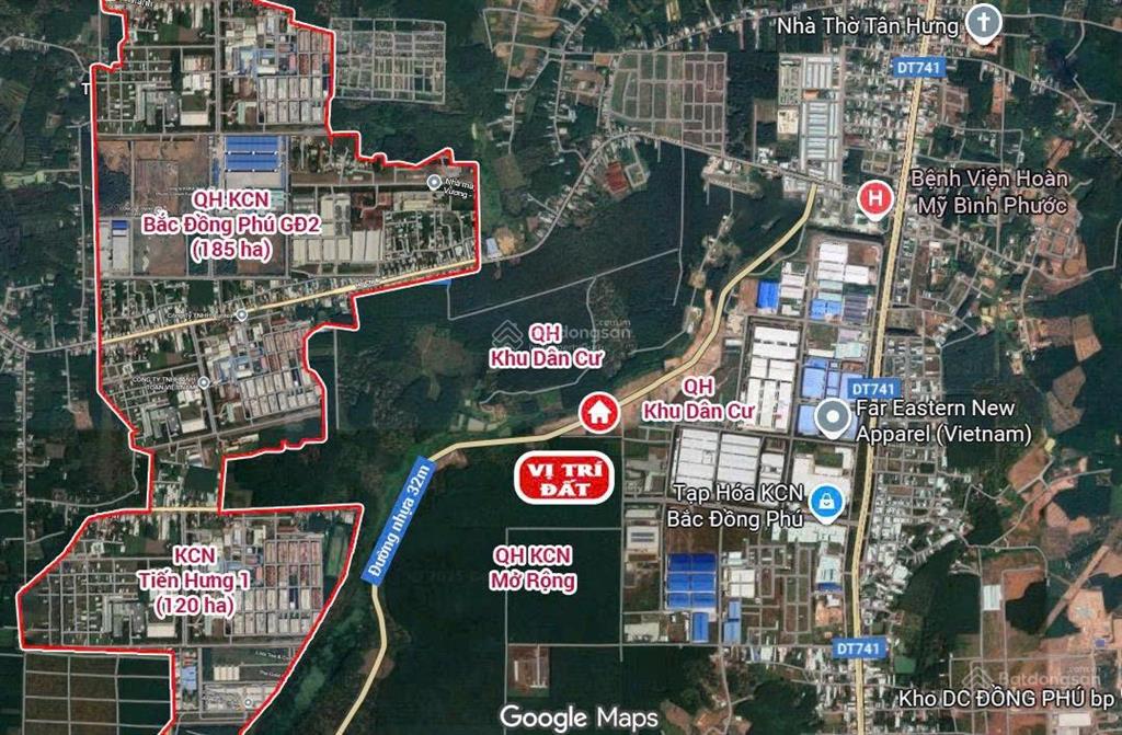 Bán đất ngay dt741, kế bên kcn bắc đồng phú, 330m2 50m2 tc, 450tr shr