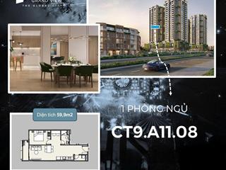 Bán căn hộ masteri grand view, 6 tỷ, 60m, 1pn, 1 wc, đông nam, chính chủ