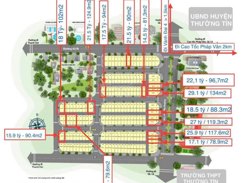 Himlam, quỹ các căn shophouse mặt đường lý tử tấn. đường 33m + vỉa hè 5m. 90m2 giá 17 tỷ,kd đắc địa