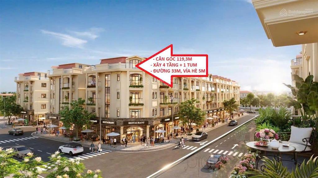 Kinh doanh đắc địa nhất thường tín, shop căn góc mặt phố lý tử tấn 33m + hè 5m. 117.6m2 = 25,9 tỷ