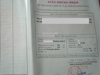 Nhà mặt tiền q8 p4 đường bùi điền  khu hiếm nhà bán  3.5x16.3  cấp 4 tiện xây mới.