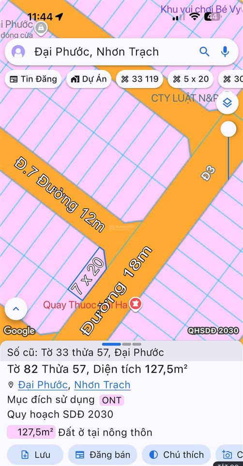 Cần bán lô gốc tđc. đp (7 x 20m) shr / xây dựng tự do