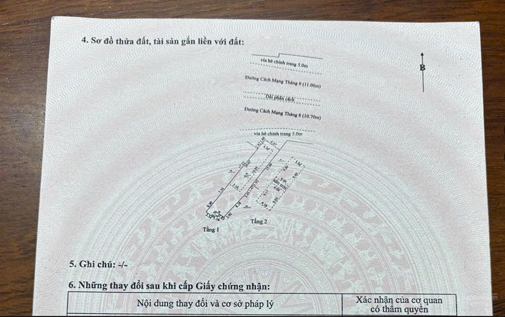 Bán đất mặt tiền đường cách mạng tháng 8 tặng nhà sẵn còn