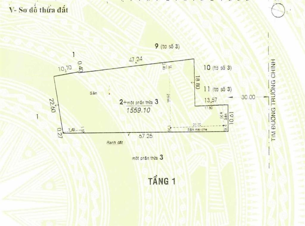 Bán đất mặt đường trường chinh tân phú hcm. gần sân bay tân sơn nhất. dt 1559,1m2, mặt tiền 68m