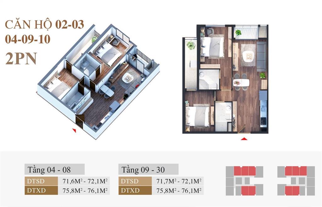 Bán căn 2pn rẻ nhất dự án the cham 5,3 tỷ