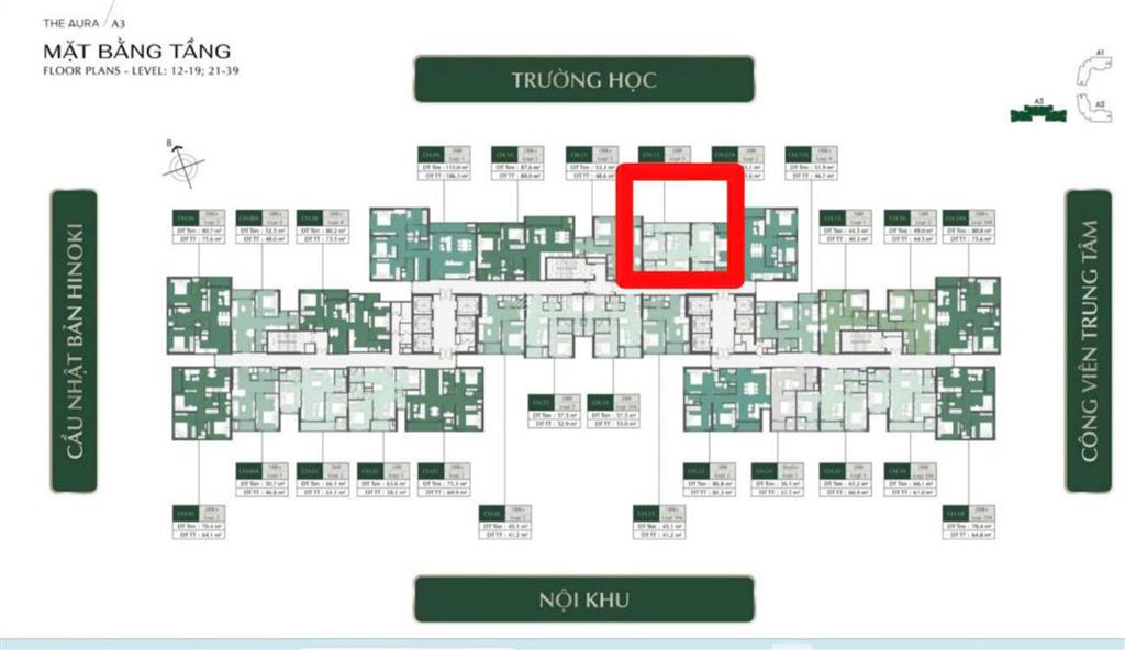 Giá tốt căn 2n 2vs, 62m2 tầng trung view thoáng tòa a3 giá 5820 thu về còn ahls đến 2027