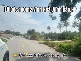 Bán đất 100m2 tại xã vĩnh long, vĩnh bảo, hải phòng, 755 triệu