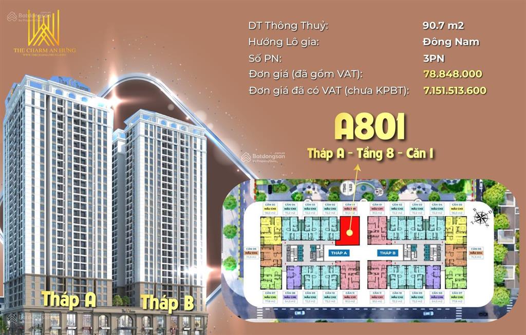 Bán căn góc 2n 96m2 tại the charm an hưng, sát aeon mall hà đônggiá 7 tỷ, sổ đỏ chiết khấu 3%