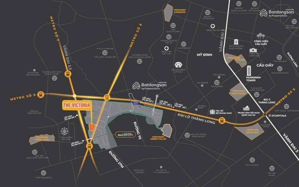 Đầu tư shophouse khối đế 50m2 the victoria tam giác vàng vinsmart city ck 10.4% vốn từ 3tỷ,sổ đỏ