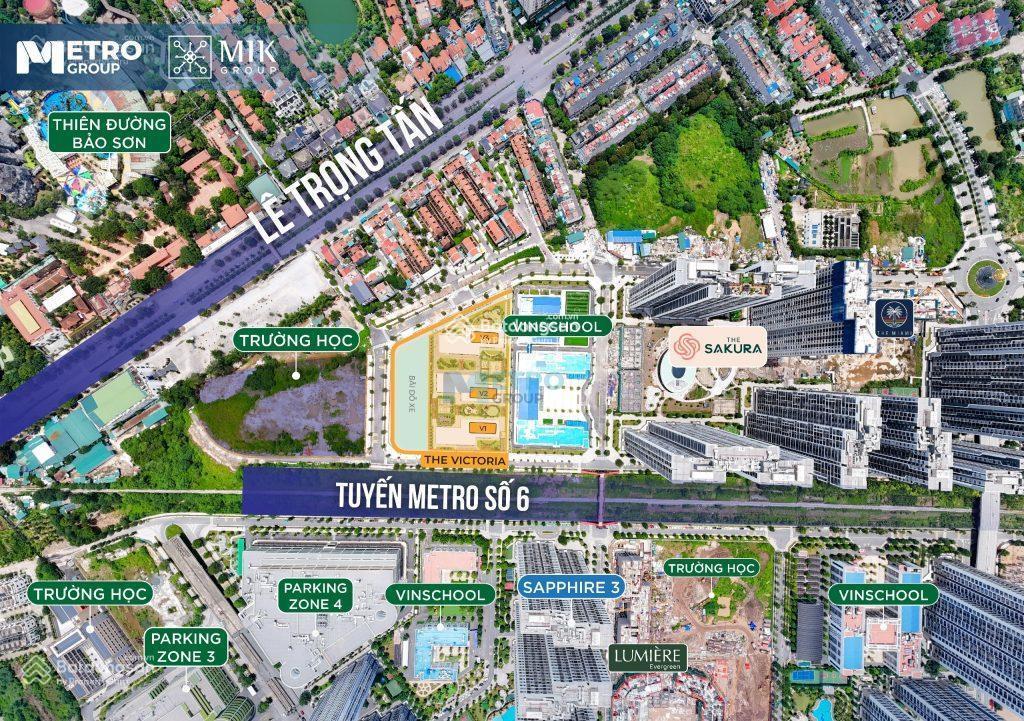 Đầu tư shophouse khối đế 50m2 the victoria tam giác vàng vinsmart city ck 10.4% vốn từ 3tỷ,sổ đỏ