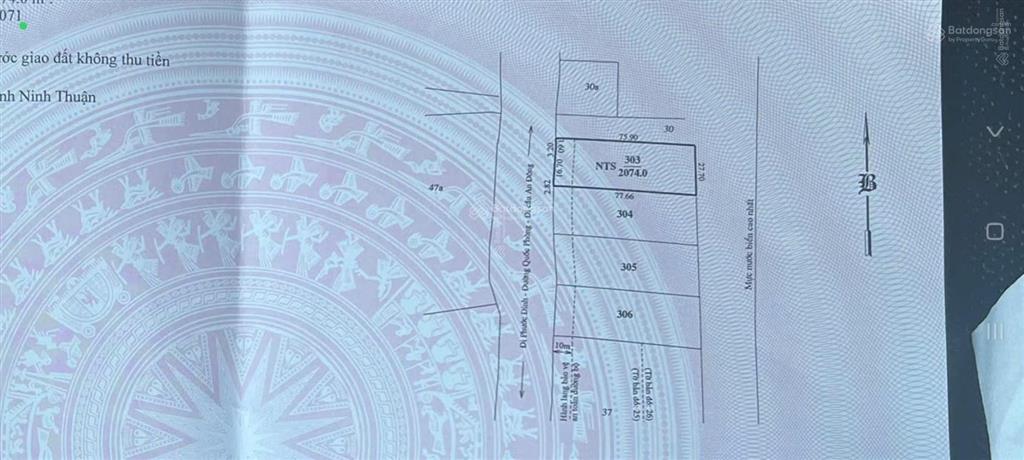 Đất mặt đường bộ quốc phòng 2 mặt đường, 1 mặt biển nuôi trồng thủy hải sản tại ninh thuận