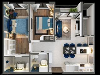 Bán gấp căn 2pn sentosa sky park giá 2,6x tỷ, tầng đẹp, hướng mát, giá tốt nhất thị trường
