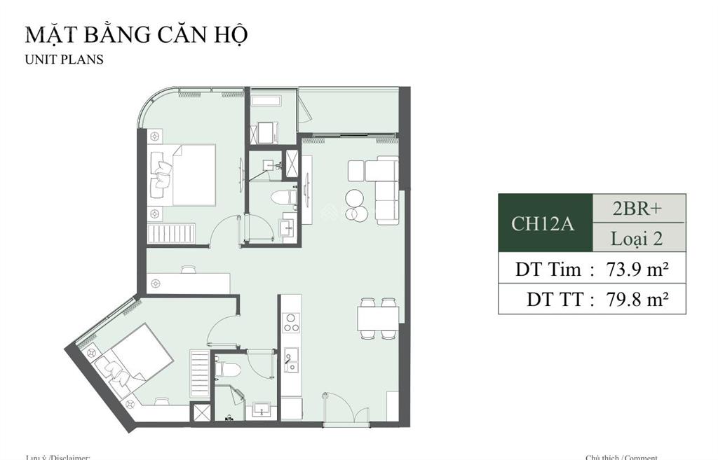 Toà a1  99 tr/m2  2 ngủ 2vs + 1  kính cong, lumiere  72 m2  7,15 tỷ  tầng trung