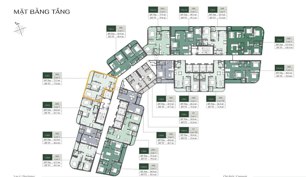 Toà a1  99 tr/m2  2 ngủ 2vs + 1  kính cong, lumiere  72 m2  7,15 tỷ  tầng trung