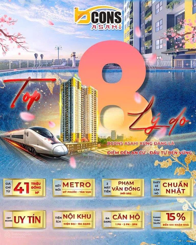 Giỏ hàng nội bộ căn đẹp bcons asahi, quốc lộ 1k, bình an, dĩ an, bình dương, 2,1 tỷ 2pn