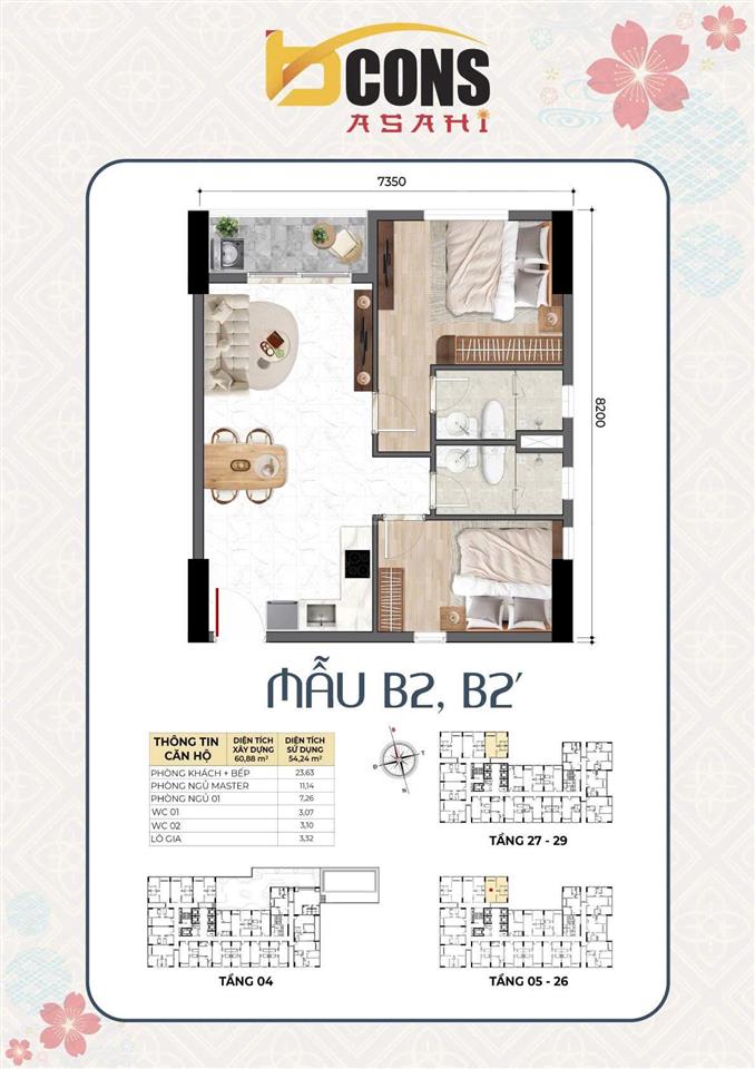 Giỏ hàng nội bộ căn đẹp bcons asahi, quốc lộ 1k, bình an, dĩ an, bình dương, 2,1 tỷ 2pn