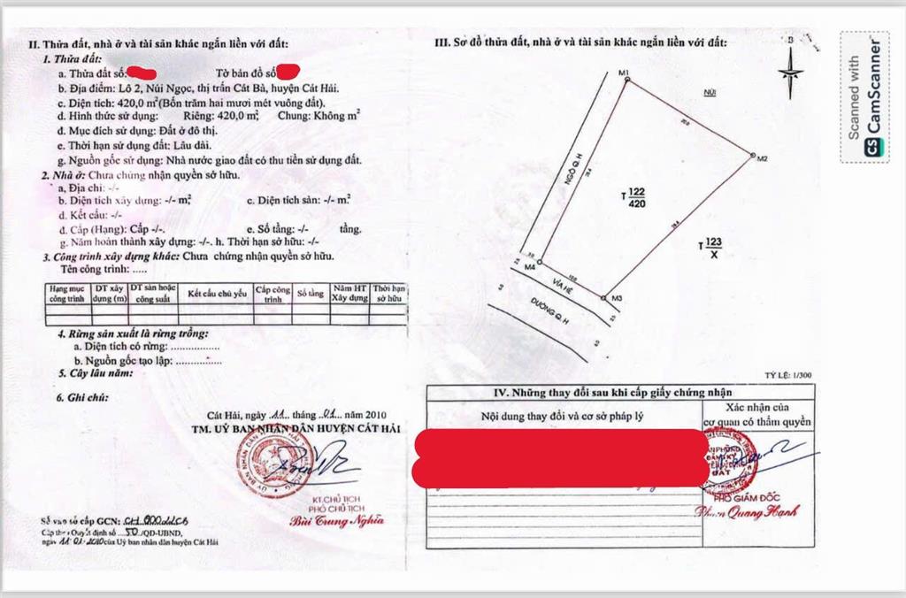 Bán lô góc 420m² đường núi ngọc