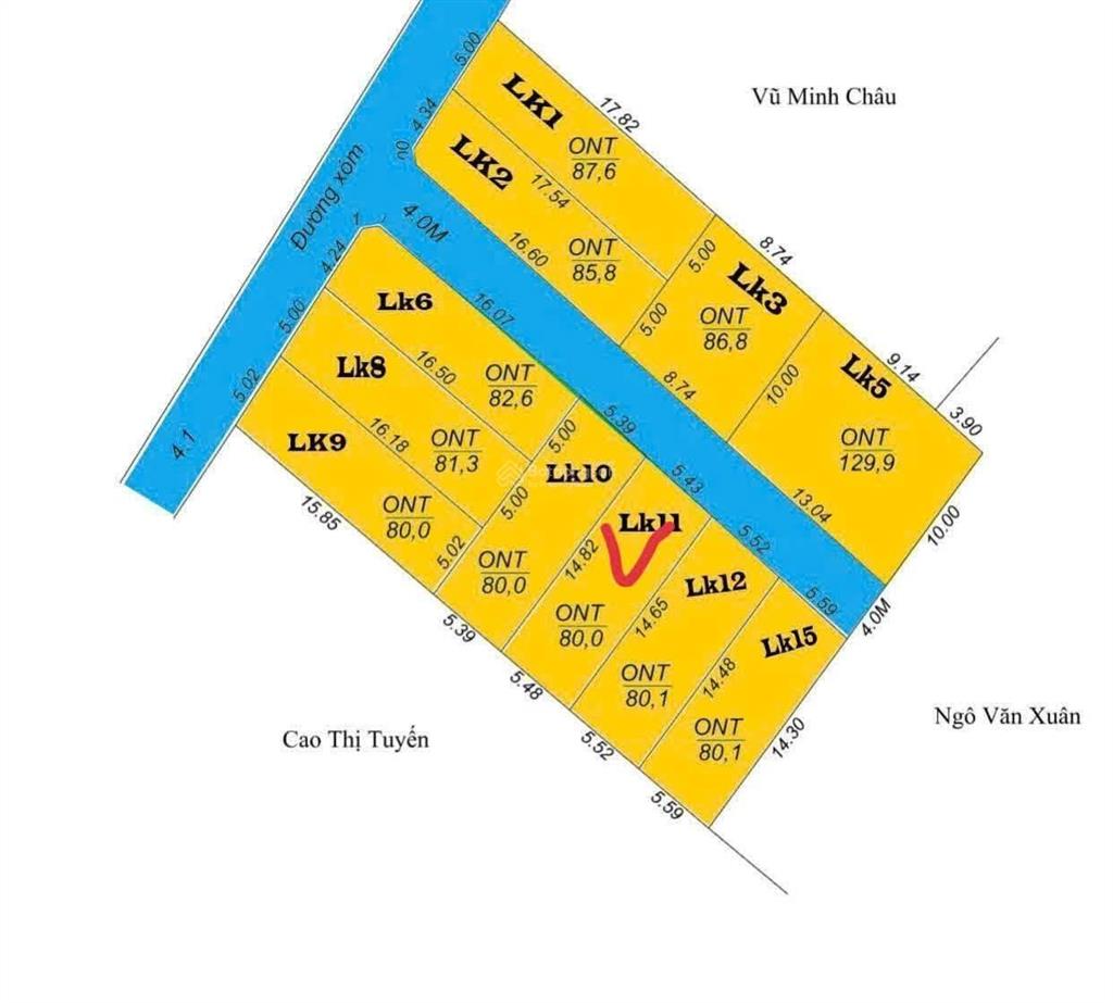 Bán đất tại nam phương tiến, chương mỹ, hà nội, 1,65 tỷ, 86,8 m2