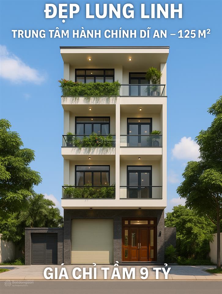 Bán nhà 5 tầng đẹp lung linh trung tâm hành chính dĩ an 125m2 giá chỉ tầm 9 tỷ