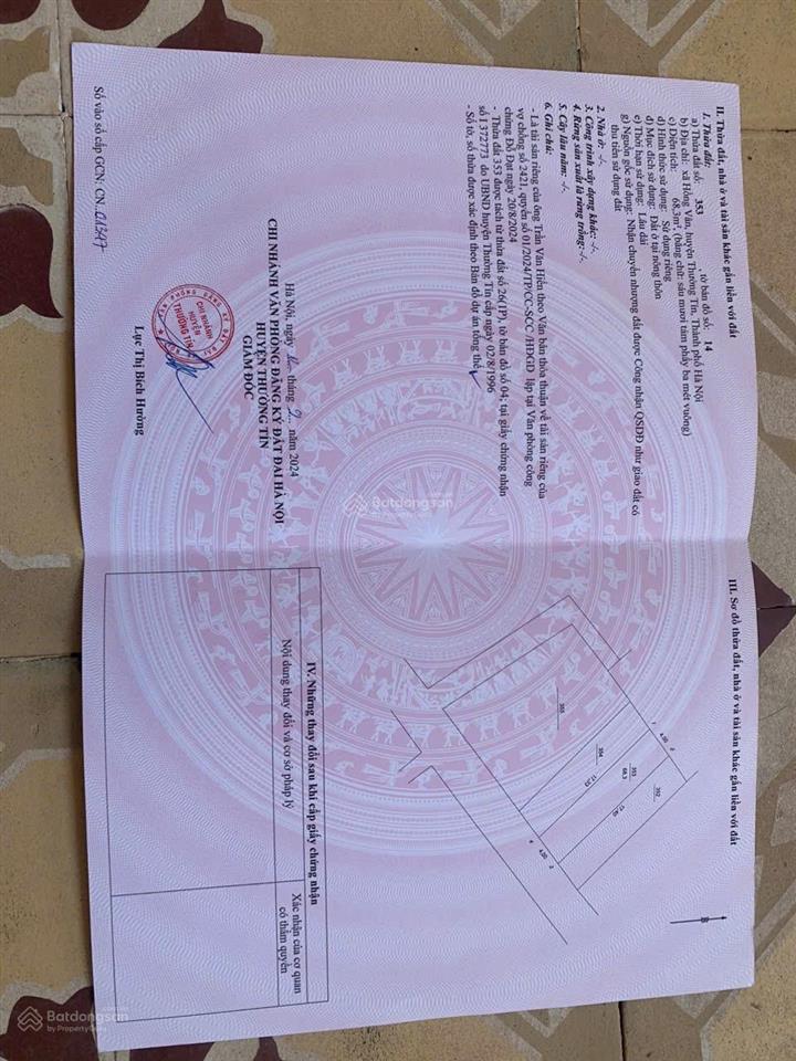 Bán đất ở xã hồng vân, thường tín, hà nội, 4,1 tỷ, 60,9 m2 đẹp xuất sắc