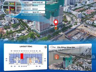 Bán căn t01.11 shophouse khối đế view sông hàn, mặt tiền trần hưng đạo sun ponte, giá không chênh