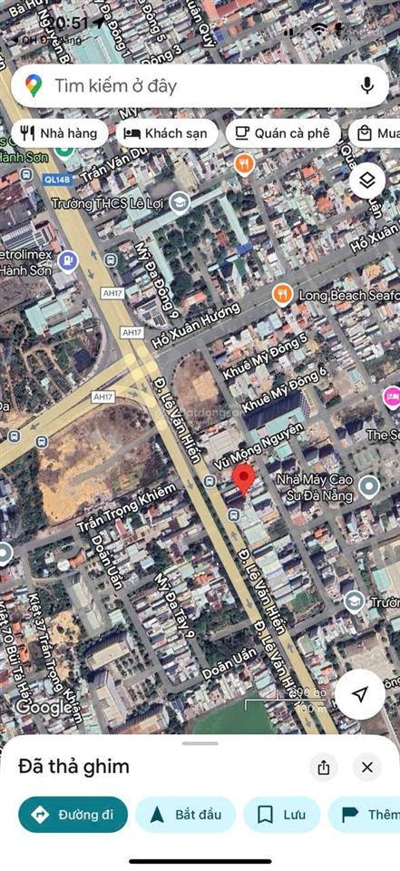 Chính chủ bán đất đẹp mặt tiền lê văn hiến gần ngã tư hồ xuân hương ra bãi tắm mỹ khê
