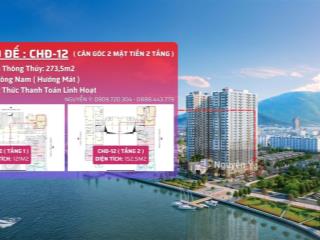 Bán căn hộ đế toà peninsula căn góc 2 tầng 2 mặt tiền, 273.5m2, sơn trà, đà nẵng