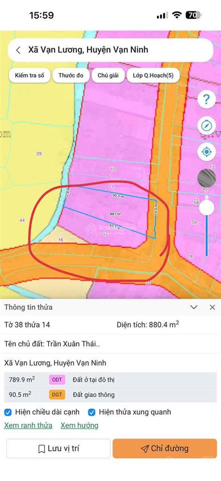 Đất đẹp vạn ninh  vân phong  khánh hoà. dt 880m2 ngang 14m (200m2 thổ). giá 3,9tỷ. cách biển 1km