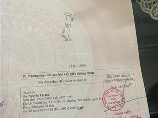 Mở bán lô đất tổ 6 yên nghĩa diện tích 73m2 mặt tiền 4,2m ba bước trân là ra trục chính ô tô tránh