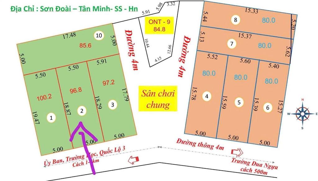 Chính chủ cần tiền bán cắt lỗ nhanh trong tuần 98,6m sơn đoài, sóc sơn, hà nội