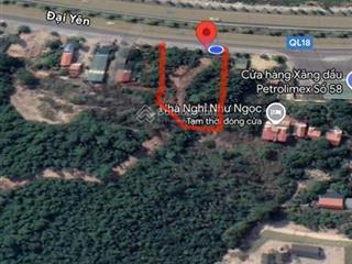 Bán đất mặt đường quốc lộ 18a, đối diện vin hạ long xanh, giáp công viên rừng