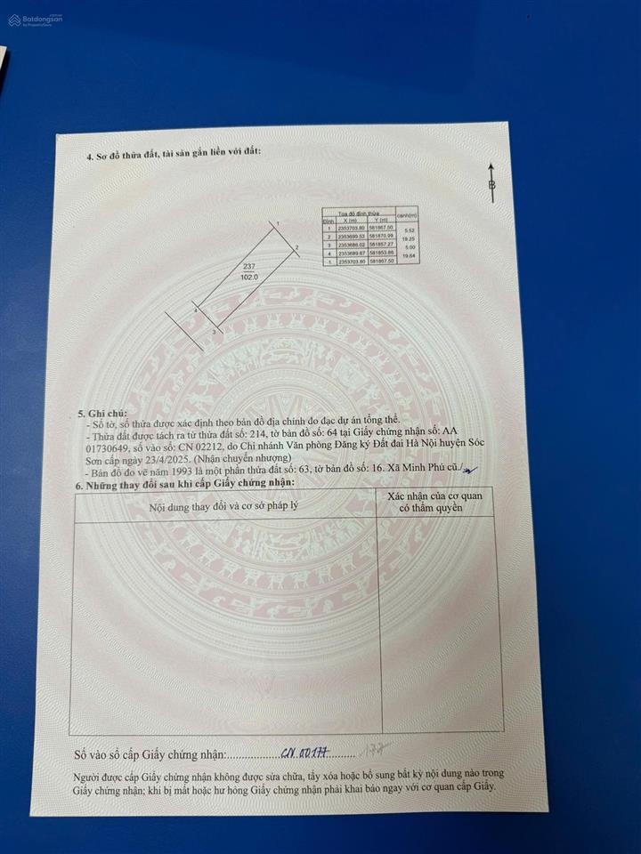 Cc cần thanh khoản lô đất 102m² full thổ cư phú thịnh  minh phú  sóc sơn