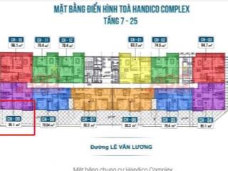 Bán căn góc trục 09, 85,1m2, 3n2vs kí trực tiếp với cđt giá 91tr/1m2 tầng 1620 tại handico complex