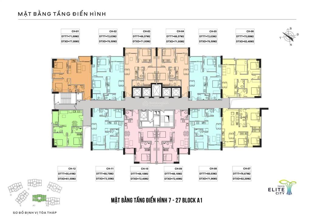 Quỹ căn tòa a1 mở bán đầu tiên từ chủ đầu tư tecco elite city thái nguyên