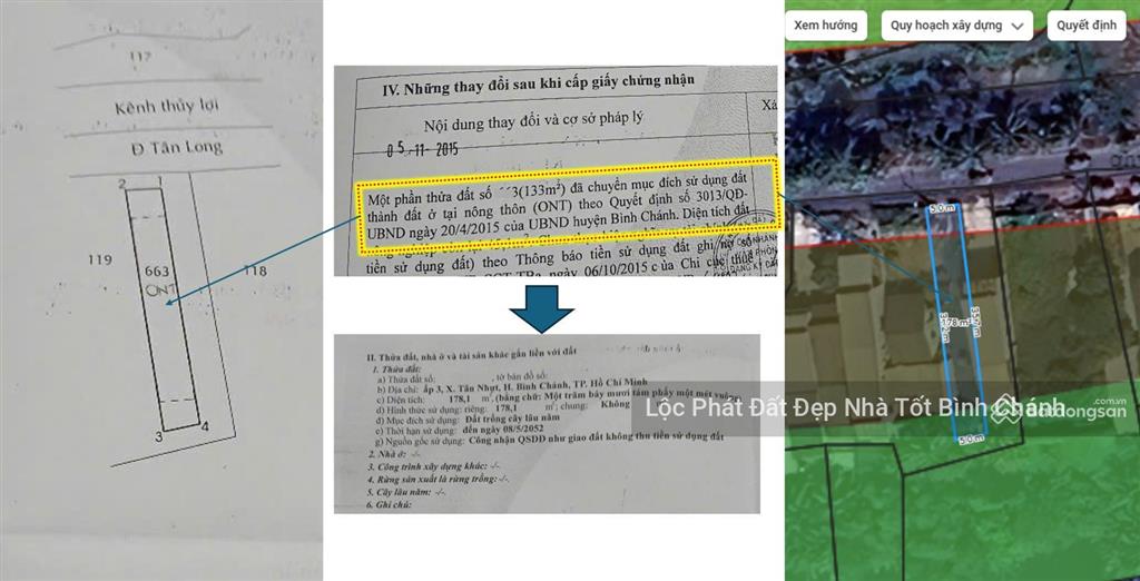 Đất thổ cư mặt tiền tân nhựt ở bình chánh 178m² ngang 5m gần nhi đồng, đh y phạm ngọc thạch tl 5 tỷ