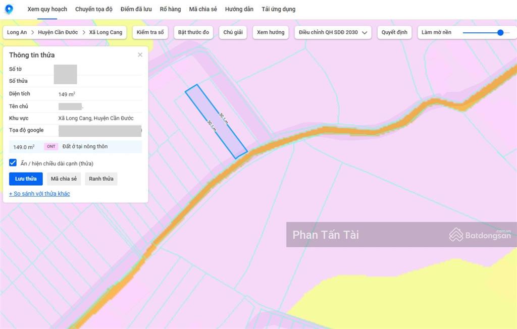 Đất 149m2 full thổ mặt tiền cây mắm tl833b long cang cần đước thuận về bình chánh chủ bán rẻ 1 tỷ+