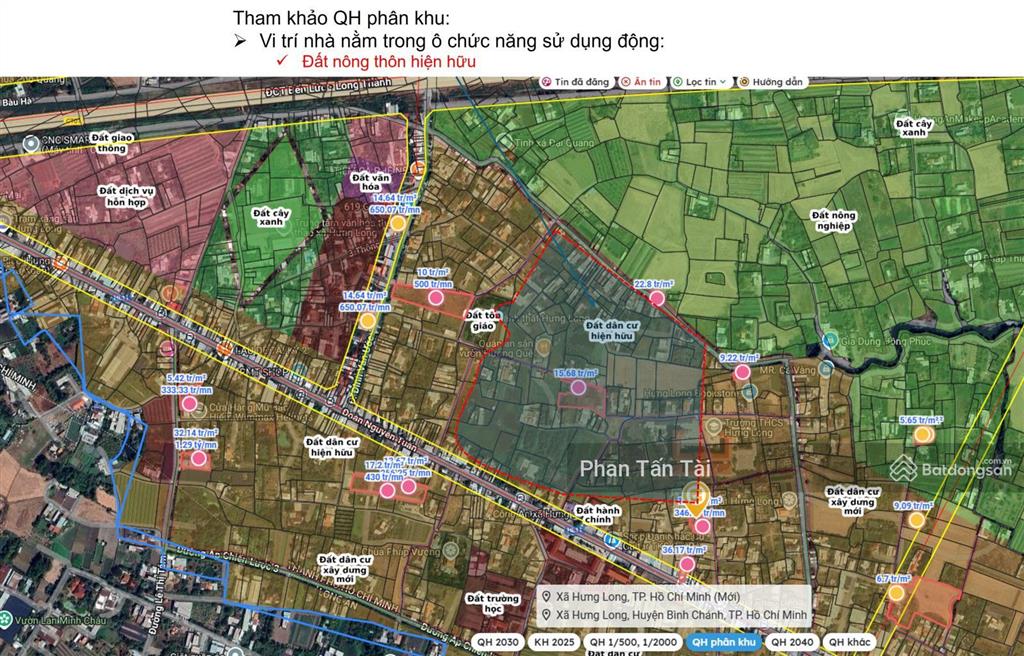 Đất 105.4m2 ngang 5m 83m2 ont ô tô thông đoàn nguyễn tuấnđ.v.ước, hưng long bình chánh chủ bán rẻ
