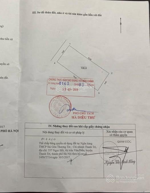 Bán đất 2 mặt tiền trung tâm tứ hiệp thanh trì. 109m2 giá 260tr/m2. ô tô tránh, vỉa hè, mt rộng