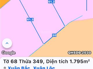 Bán lô đất xuân bắc, mặt tiền bê tông. diện tích 30*60m full hồng. khu dân cư. giá 1,8 tỷ