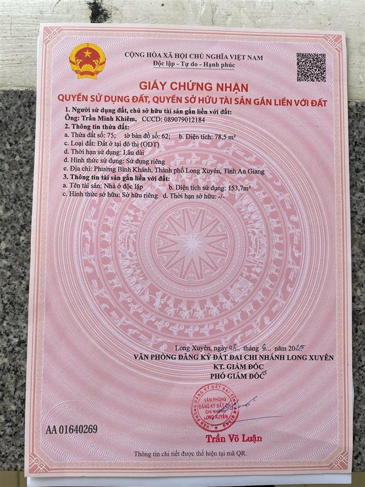 Bán nhà lê hoàn bình khánh 3, bình đức an giang