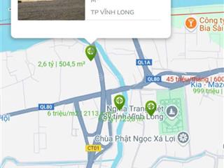 Chính chủ bán đất tại tân hòa, tp vĩnh long. ql80 chỉ cách 100m
