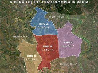 Bán đất phân lô 65m2 giá 13.6 tỷ tứ hiệp thanh trì đón đầu kđt thể thao olympic