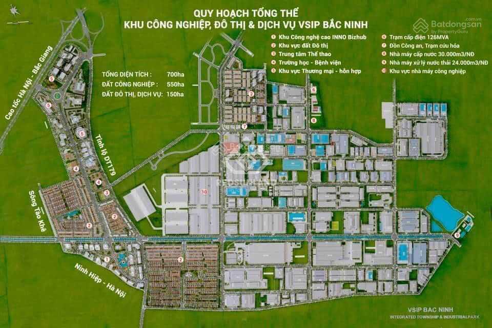 Cần bán lô đất siêu hiếm kcn vsip bắc ninh diện tích 2  4 ha (thứ cấp)  duy nhất 4.3tr/m2