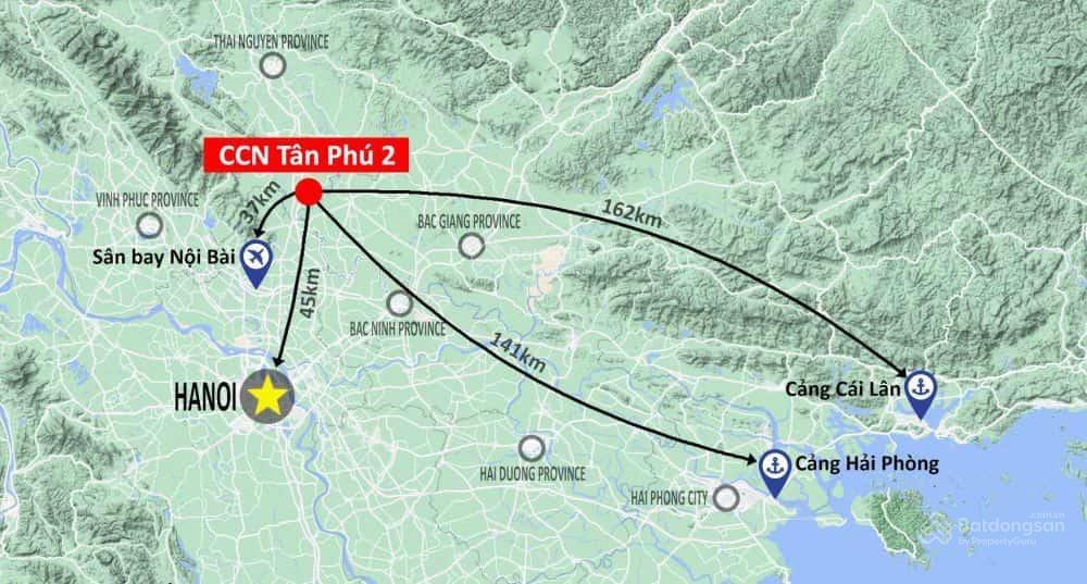 Cđt bán lô đất 1ha ccn tân phú, thái nguyên  giá tốt nhất khu vực
