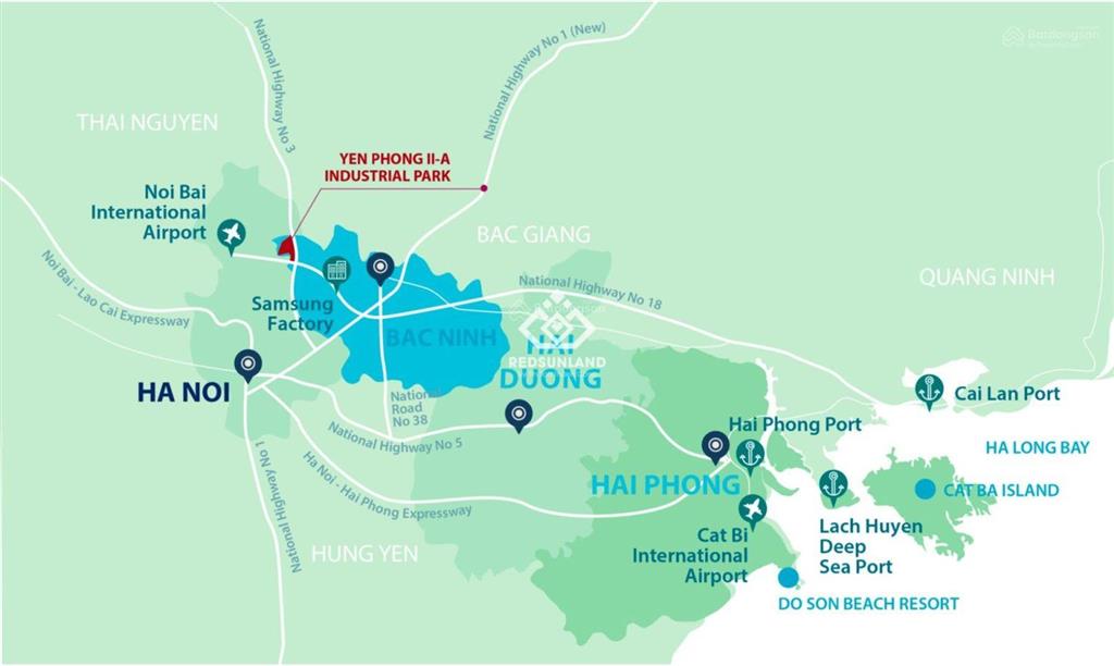 Bán lô đất dt linh hoạt từ 9000m2 kcn yên phong iia  thủ phủ công nghiệp, giá độc quyền