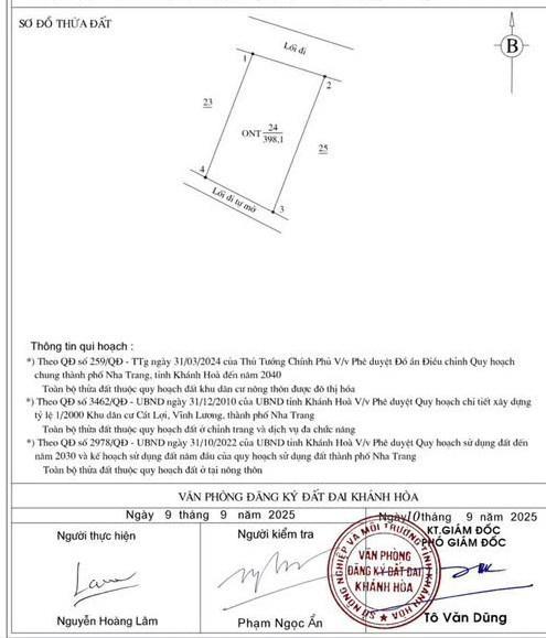 Cơ hội đầu tư đất bắc nha trang, cách biển 500m, vuông vắn, giá tốt chỉ 15,5tr/m2 full thổ cư